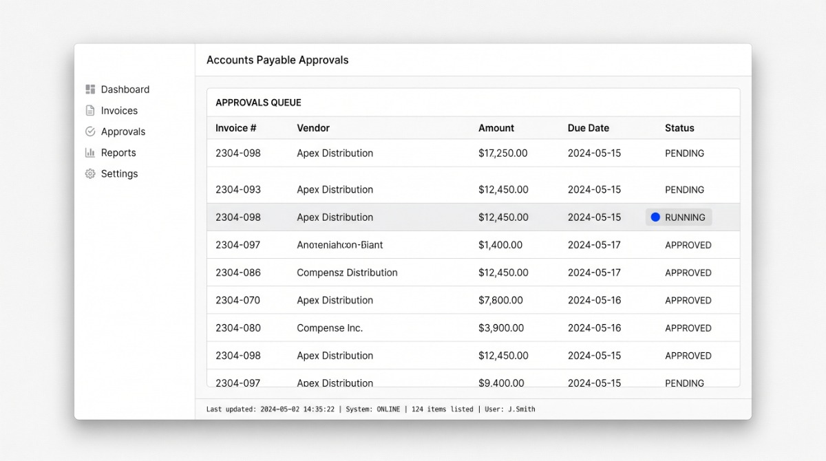 AP automation dashboard